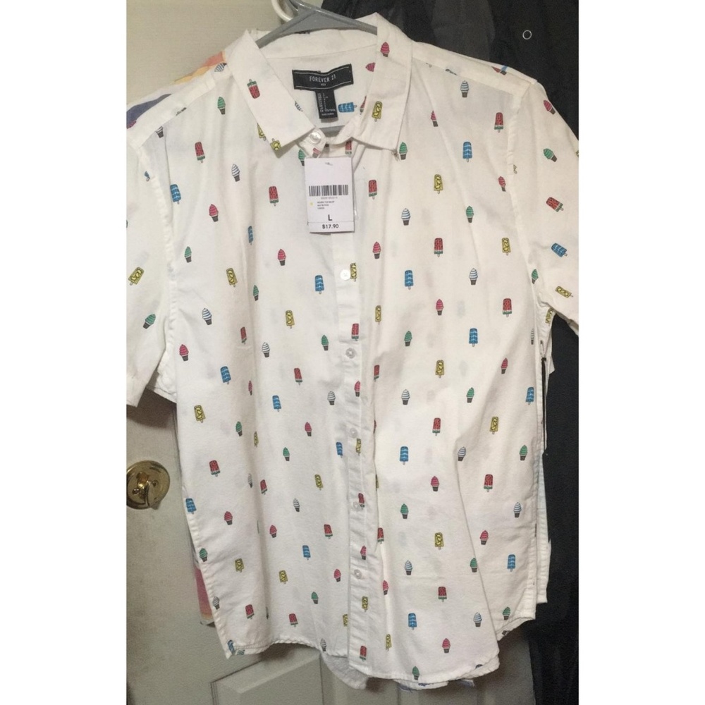 🍦Forever 21 Men's Ice Cream Print Shirt